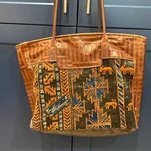 Bohemian leather shoulder bag